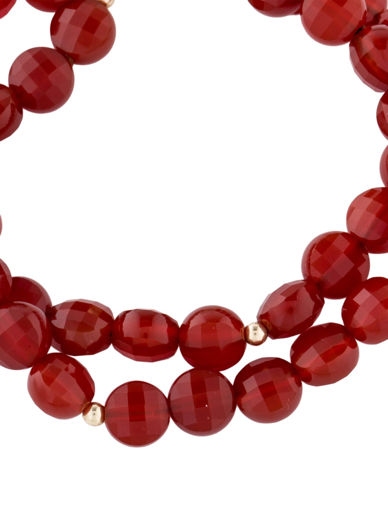 Bracelet 14K Carnelian Double Strand Bead Bracelet